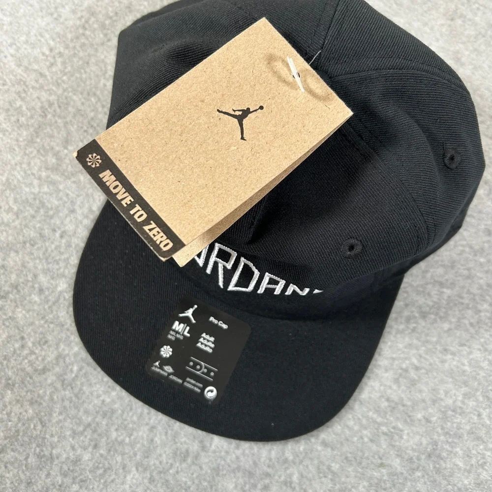Jordan Pro Cap Hat Size M/L Black Unisex Nike Unstructured  Embroidered Logo NEW